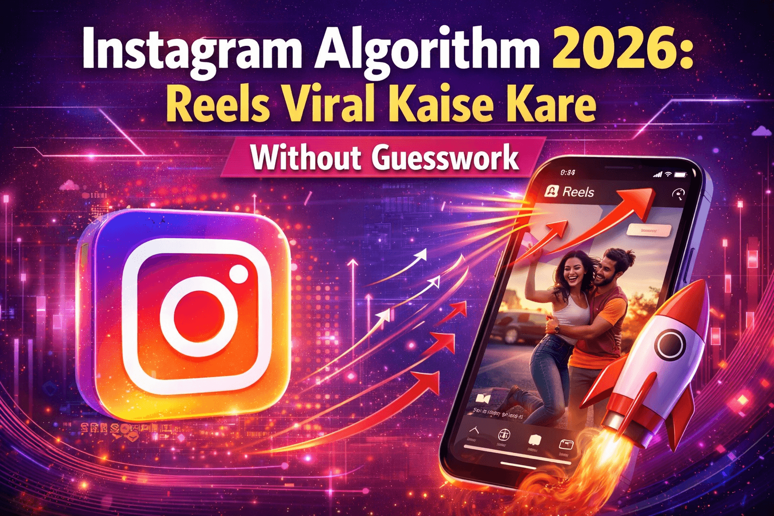 Instagram reels growth dashboard with engagement spikes